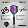 Raudona Dragon Peter Wright Snakebite Euro 11 Element: 20g arba 24g volframo smigiai su plunksnomis ir kotais
