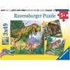 Ravensburger 3x49 detalių dėlionės rinkinys: Gyvūnai, vienaragiai, dinozaurai