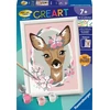 Ravensburger Creart 28983 - mielas elnias - piešimas pagal skaičius vaikams nuo 7 metų, piešimo rinkinys su rėmeliu, teptuku ir akriliniais dažais, dovana mergaitėms ir berniukams, su blizgučiais