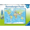 Ravensburger Dėlionė Pasaulio Žemėlapis Vaikams 200 Xxl Detalių