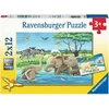 Ravensburger Dėlionė Vaikams - Gyvūnai Iš Viso Pasaulio, 2 x 12 Detalės