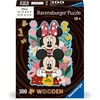 Ravensburger medinė dėlionė 12000762 Mickey & Minnie 300 dalių kontūrinė medinė dėlionė su tvirtomis, atskiromis dėlionės dalimis ir 25 mažomis medinėmis figūrėlėmis = Whimsies, Disney gerbėjams nuo 12 metų