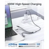 Raviad 100 W usb c į multi usb trumpas kabelis [50 cm] 3-in-1 įkrovimo kabelis su e-mark lustu greito įkrovimo kabelis usb c į usbc [100w] + micro [10w] + lightning [27w], skirtas iphone 15/14, galaxy s24/s23