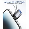 Raviad lightning į usb adapteris, iphone usb atmintinės adapteris kompaktiškas usb 3.0 otg adapteris, skirtas iphone/ipad, palaiko flash atmintinę, šakotuvus, midi klaviatūrą, pelę, klaviatūrą, kamerą, kortelių skaitytuvą