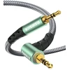Rawaux Aux laidas 90 laipsnių Jack laidas 3.5 mm Jack į 3.5 mm Jack audio laidas stačiu kampu nuo vyriško iki vyriško ausinių laidas ausinėms, planšetiniam kompiuteriui, nešiojamam kompiuteriui, automobiliui, telefonams, garsiakalbiams (2 m)