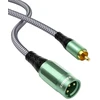 Stiprintuvas Rawaux xlr į rca kabelis, žemų dažnių garsiakalbio kabelis, xlr kištukas į rca kištuką, mikrofono kabelis, stereo garso mikrofono adapteris, skirtas cd grotuvui, garsiakalbiui, kondensatoriui, stiprintuvui (3m)