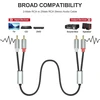 Rca garso kabelis 1.3m: 2x Rca į 2x Rca, stiprintuvams, namų kino sistemoms