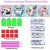 Realjoy 4 dalių deimantų tapybos rinkinys vaikams, 15 x 15 cm deimantų tapybos paveikslėliai vaikams nuo 6 7 8 9 10 11 12 metų, pasidaryk pats mozaikos rinkinys panda vėžlys pelėda karvė, kalėdos, sienų dekoracijos