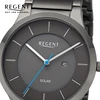 Regent Ba726 vyriškas solarinis laikrodis, metalinis dirželis, skersmuo 39 mm, pilka, tamsiai pilka/tamsiai pilka, apyrankė