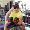 Reguliuojamas hantelių rinkinys 10 kg, aštuonkampio formos hanteliai 2 viename hantelių ir štangos rinkinys su jungiamąja detale, be ratukų, skirtas jėgos sportui, fitnesui, namų sporto salei