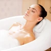 Regun vonios pagalvė, minkšta putų pagalvė su siurbtukais, ergonomiška prabangi vonios pagalvė galvos ir kaklo atramai, idealiai tinka namų Spa ir vonioms (balta)
