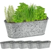Relaxdays Cinko Vonia, Galvanizuoti Augalų Dubenys, Ovalūs Geležiniai Kubilai Lauke, A x P x G: 11 x 30.5 x 13.5 cm, Sidabrinė