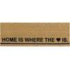 Relaxdays itin ilgas kokoso pluošto durų kilimėlis 40 x 120 cm "home is Where the Heart is" pasveikinimo kilimėlis vidaus ir lauko naudojimui, neslystantis kokoso pluošto grindų kilimėlis, natūralus