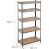 Relaxdays itin tvirtas lentynų blokas 875 kg 5 pakopų sudedamas rūsys garažas plienas A180 x P90 x G45 cm pilkas