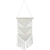 Relaxdays macrame sienos dekoracija, rankų darbo, boho stiliaus, 70 cm aukščio x 25,5 cm pločio, medvilnė ir medis, kreminė