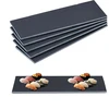 Relaxdays Šiferinės lėkštės, 6 vnt., 30 x 10 cm, sūriui ir desertams patiekti, serviravimo lėkštė su žymėjimu, antracito spalvos