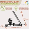 Renovatio metalinis knygų laikiklis Mercenary and Baby Cute, dekoratyviniai unikalūs geeky anime knygų laikikliai, juodas metalinis knygų laikiklis biurui ir namams, šaunus knygų atrama