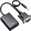 Retoo Vga į Hdmi kabelis, Vga į Hdmi su garso adapteriu ir Usb įkrovimo laidu, 1080p 60hz, jungtis iš tėviškos į moterišką, konverteris iš seno kompiuterio į televizorių/monitorių su Hdmi, konverteris su garsu monitoriaus projektoriui