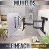 Ricoo Tv sieninis laikiklis 45-85 colių universalus smart flat oled curved swivel arm s5744-b pasukamas pakreipiamas tv laikiklis iki 50 kg & vesa 400 x 400 mm