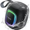Kompiuterio kolonėlės Rienok Bluetooth kolonėlė maža su šviesa Fm radijas Bluetooth 5.3 muzikos grotuvas belaidė žemų dažnių kolonėlė su 15 valandų grojimo laiku stereo nešiojama vandeniui atspari Tf kortelė Usb atmintinė juoda