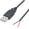 Riertostng 2 m Usb A kištukas su 2 kontaktų plikais laidais, Usb 2.0 A kištuko atviru galu maitinimo kabelis, skirtas Usb įrenginiams arba "pasidaryk pats" pakeitimo priežiūros maitinimo kabelis (2 vnt.)
