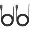 Riertostng 2 m Usb A kištukas su 2 kontaktų plikais laidais, Usb 2.0 A kištuko atviru galu maitinimo kabelis, skirtas Usb įrenginiams arba "pasidaryk pats" pakeitimo priežiūros maitinimo kabelis (2 vnt.)