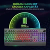 Rii belaidė žaidimų klaviatūra su apšvietimu, biuro klaviatūra su Qwertz, belaidė žaidimų klaviatūra su 2,4 Ghz jungtimi, belaidė biuro klaviatūra su 1800 Ma įkraunama baterija