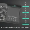 Rii bluetooth klaviatūra su jutikliniu kilimėliu (bluetooth 5.0 + 2.4g belaidė), mini klaviatūra su 2 led pašvietimu (vokiečių išdėstymas, juoda)