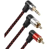 Riieyoca 3.5mm į 2 Rca Kampinis Kabelis 1.8m