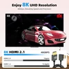 Riieyoca 8k Mini Hdmi į Hdmi trumpas spiralinis kabelis, 90 laipsnių stačiu kampu 48gbps didelės spartos Hdmi2.1 palaiko Hdr, 8k@60hz, 4k@120hz, suderinamas su vaizdo kameromis, monitoriais (right)