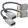 Riieyoca 90 laipsnių kampu aukštyn Uhd 4k Hdmi į Hdmi pintas kabelis 0,17 m, 18 Gbps didelės spartos 2.0 pintas kabelis, palaiko 4k @ 60hz, 1080p, Hdcp 2.2, Arc, 3d (2 vnt.)