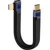 Riieyoca Pd240w Usb C į Usb C trumpas kabelis, 90 laipsnių 40gbps didelės spartos duomenų perdavimo type c kabelis, palaiko 8k @ 60hz Uhd vaizdo išvestį, lankstus plokščias kabelis, skirtas power bank, Ssd (dešinys)