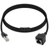 Riieyoca Rj45 Cat5e eterneto pataisos kabelis su įjungimo/išjungimo jungikliu Rj45 nuo vyriško iki moteriško didelės spartos interneto tinklo Lan kabelis su izoliatoriaus jungikliu, skirtas Cat5e/cat5, juodas (50 cm/1,6 pėdos)
