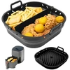 Riisoyu silikoninė forma karšto oro gruzdintuvei, airfryer priedai, karšto oro gruzdintuvė, kepimo forma su pertvaromis cosori karšto oro gruzdintuvei, 5.5 l, xxl/ninja speedi 5.7 l, cecotec/tefal karšto oro gruzdintuvei