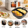 Riisoyu silikoninė forma karšto oro gruzdintuvei, airfryer priedai, karšto oro gruzdintuvė, kepimo forma su pertvaromis cosori karšto oro gruzdintuvei, 5.5 l, xxl/ninja speedi 5.7 l, cecotec/tefal karšto oro gruzdintuvei