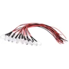 Risegun 50 diodų led lempučių pakuotė, dc 12 v iš anksto prijungta led lemputė, 8 mm spalvingos blykstės led lempos karoliukai su 20 cm 26 awg kabeliu pramonės reikmėms