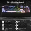 Rk royal kludge rk96 rgb limited ed, 90% 96 klavišų belaidė trijų režimų bt5.0/2.4g/usb-c hot-swap mechaninė klaviatūra su riešo atrama, programinės įrangos palaikymas, taktiliniai jungikliai, qwerty