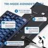 Rk royal kludge rk98 mechaninė belaidė žaidimų klaviatūra 2.4g/bluetooth 5.1/usb-c rgb apšviesta vokiška qwertz išdėstymo 100 klavišų karštai keičiamų red switch, mėlyna