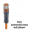 Rkmv 4-07/20m jutiklio kabelis, M8 4-pin lizdas, Pvc, 20m