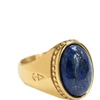 Rock and Steel aukso spalvos Deus ovalus vyriškas žiedas iš nerūdijančio plieno su lapis lazuli akmeniu