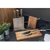 Rockingham Forge Forester Series 7 colių santoku peilis - nerūdijančio plieno ašmenys su juodo oksido danga, ergonomiška medinė rankena, japoniškas peilis