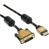 Roline auksinis monitoriaus kabelis dvi-hdmi st-st (24+1) dual link 5 m