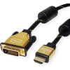 Roline auksinis monitoriaus kabelis dvi-hdmi st-st (24+1) dual link 5 m