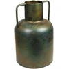 Romimex antikvarinė ruda metalinė vaza su rankenomis 23 x 36 x 23 cm