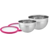 Rösle dubenėlių rinkinys su 2 maisto laikymo dangteliais (skersmuo 20 ir 24 cm), pink charity edition, aukštos kokybės nerūdijančio plieno dubenys maisto ruošimui ir laikymui, galima plauti indaplovėje
