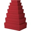Rössler Papier Boxline 13411453360 dovanų dėžutė su dangteliu, 7 dalių rinkinys, raudona, stačiakampės kartoninės dėžutės