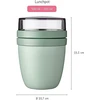 Rosti Mepal Mepal Ellipse Mixed Lunchpot Nordic Sage + Lemon Lime Dėžutė pusryčiams su skyreliu jogurtui ir dribsniams, 500 ml + 200 ml, tinkama šaldikliui, mikrobangų krosnelei ir indaplovei