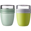 Rosti Mepal Mepal Ellipse Mixed Lunchpot Nordic Sage + Lemon Lime Dėžutė pusryčiams su skyreliu jogurtui ir dribsniams, 500 ml + 200 ml, tinkama šaldikliui, mikrobangų krosnelei ir indaplovei
