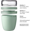 Rosti Mepal Mepal Ellipse Mixed Lunchpot Nordic Sage + Lemon Lime Dėžutė pusryčiams su skyreliu jogurtui ir dribsniams, 500 ml + 200 ml, tinkama šaldikliui, mikrobangų krosnelei ir indaplovei