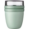 Rosti Mepal Mepal - Lunchpot Ellipse - praktiškas jogurto ir granolos indelis - atskiras skyrius jogurtui ir granolai - tinkamas šaldikliui, mikrobangų krosnelei ir indaplovei - 500 ml + 200 ml - Nordic Sage